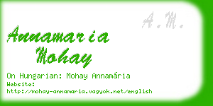 annamaria mohay business card